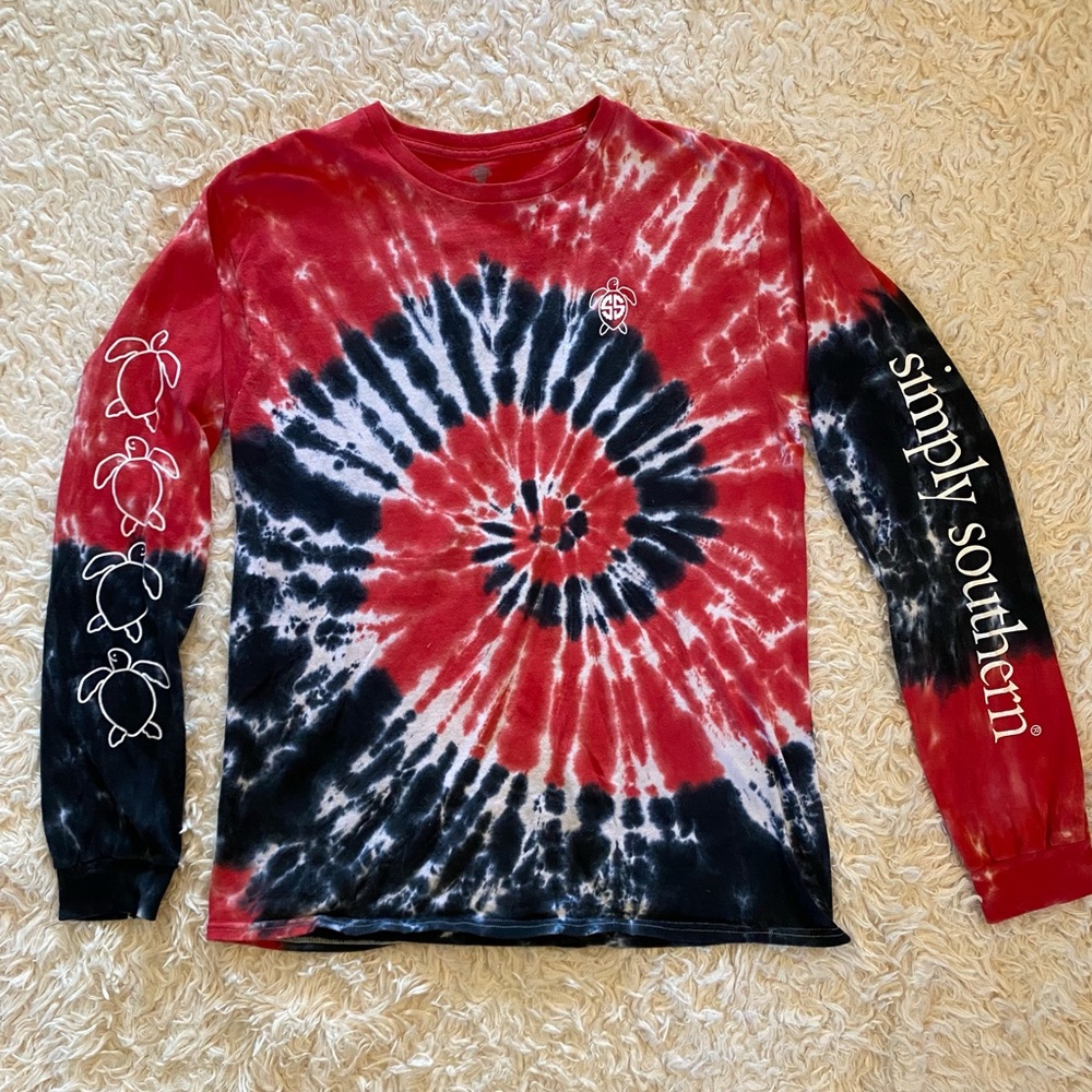 Simply Southern tie-dye unisex top Med